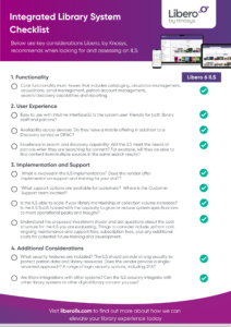 Integrated Library system, Your checklist for evaluating a new Integrated Library System