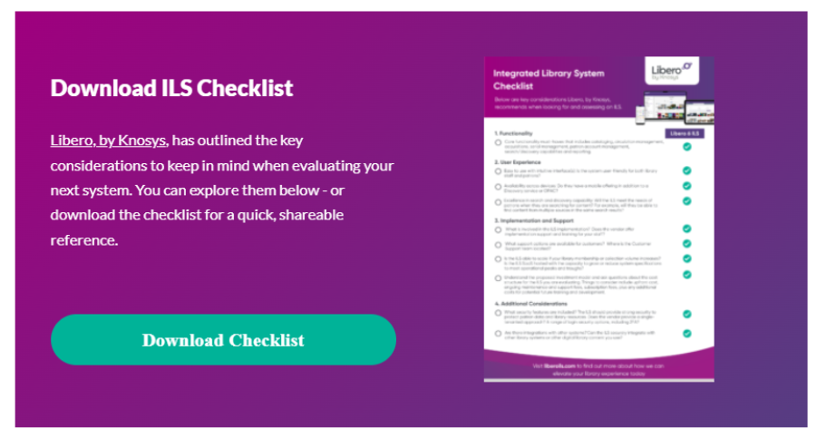 checklist, Your Checklist for Evaluating a New Integrated Library System 